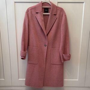 Theory Women's Rose Pink Wool Coat